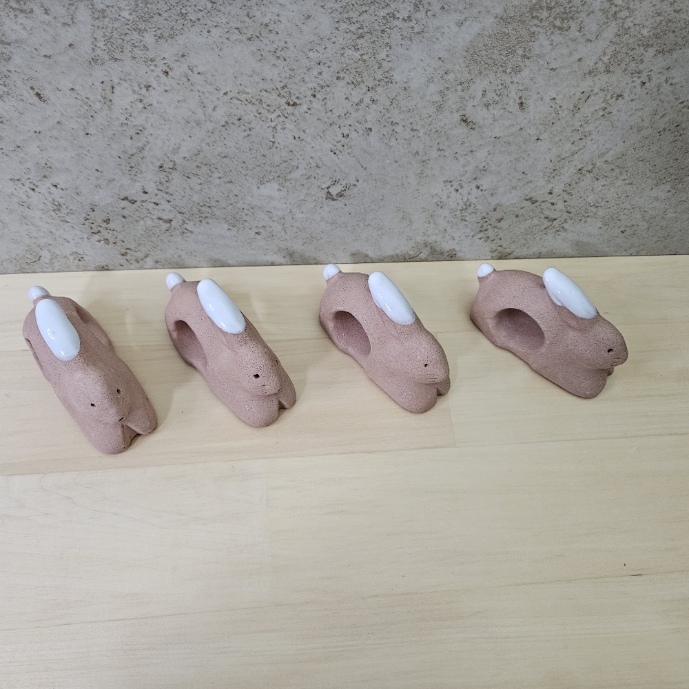 Easter Bunny Napkin Rings Rabbit (4) - Picture 2 of 12